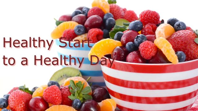 Title Intro animated text for healthy diet concept for Healthy Start to a Healthy Day. - Powered by Adobe