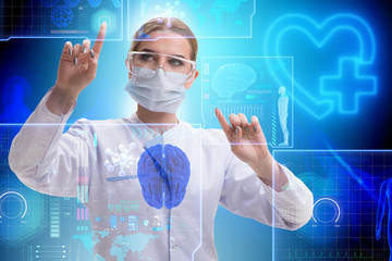 Woman doctor in telemedicine futuristic concept