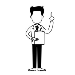 Executive businessman with clipboard vector illustration graphic design