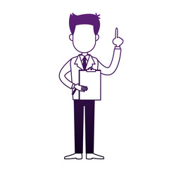 Executive businessman with clipboard vector illustration graphic design