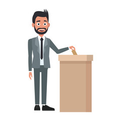 Politician voting cartoon vector illustration graphic design