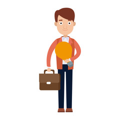 Businessman with idea cartoon vector illustration graphic design