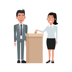 Politicians voting cartoon vector illustration graphic design