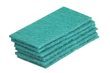 Stacked green scrub pad isolated on white background  © Amphawan