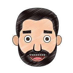 Young man face vector illustration graphic design