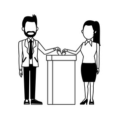 Politicians voting cartoon vector illustration graphic design