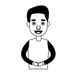 Young man cartoon vector illustration graphic design