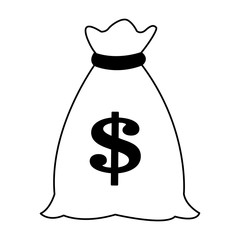 Money bag cartoon vector illustration graphic design