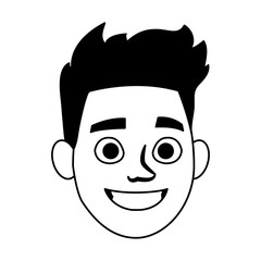 Young man face vector illustration graphic design