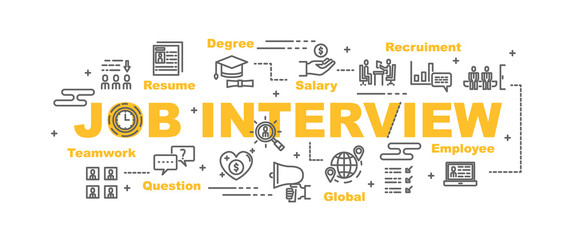 job interview vector banner