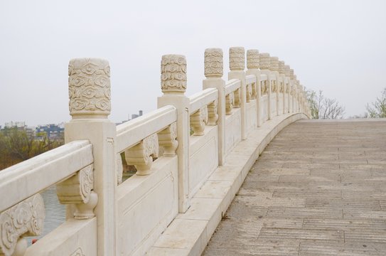 White stone Cinese Bridge.