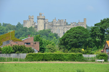 Fototapeta na wymiar A castle in West Sussex, England in Summertime.