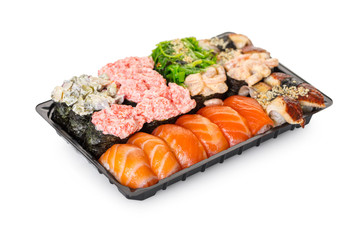 Japanese cuisine, sushi set in a package