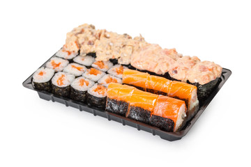 Japanese cuisine, sushi set in a package