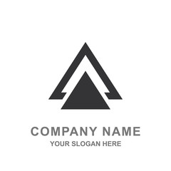 Geometric Triangle Technology Building Logo Vector 