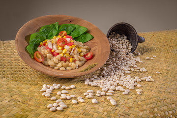 white beans salad with corn and tomatoes diet vegan 2