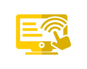yellow touch screen business company office corporate image vector icon logo