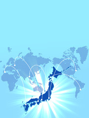 日本地図　世界地図　グローバル　ビジネス - obrazy, fototapety, plakaty