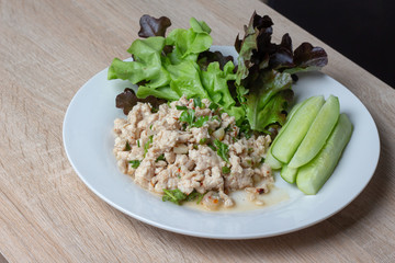 Spicy Minced Pork Salad.clean food and healthy
