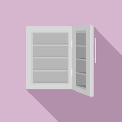 Glass door fridge icon. Flat illustration of glass door fridge vector icon for web design