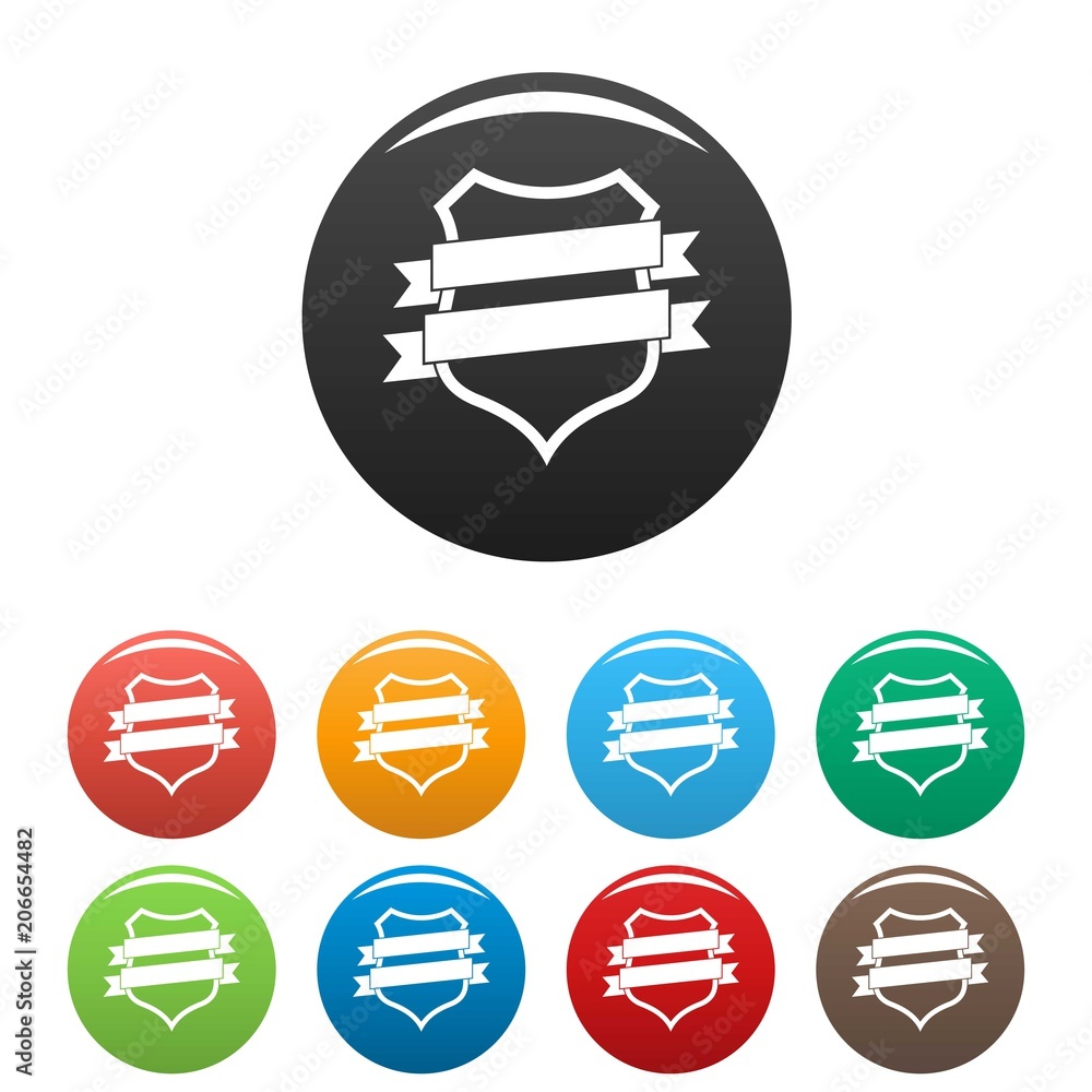 Poster badge design icon. simple illustration of badge design vector icons set color isolated on white