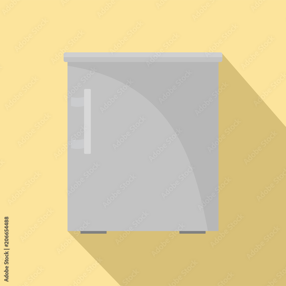 Poster Small fridge icon. Flat illustration of small fridge vector icon for web design