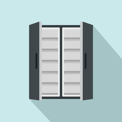 Double door freeze icon. Flat illustration of double door freeze vector icon for web design