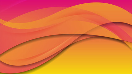 Pink orange abstract flowing waves background