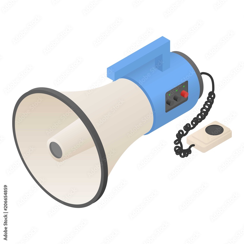 Poster hand speaker icon. isometric of hand speaker vector icon for web design isolated on white background