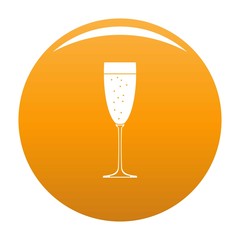Sparkling champagne icon. Simple illustration of sparkling champagne vector icon for any design orange