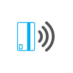 Contactless payment icon. Near-field communication (NFC) card technology concept icon. Tap to pay. vector illustration.