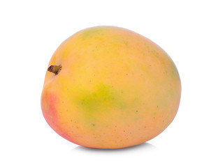 single ripe mango isolated on white background