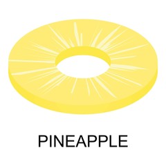 Sliced pineapple icon. Isometric of sliced pineapple vector icon for web design isolated on white background