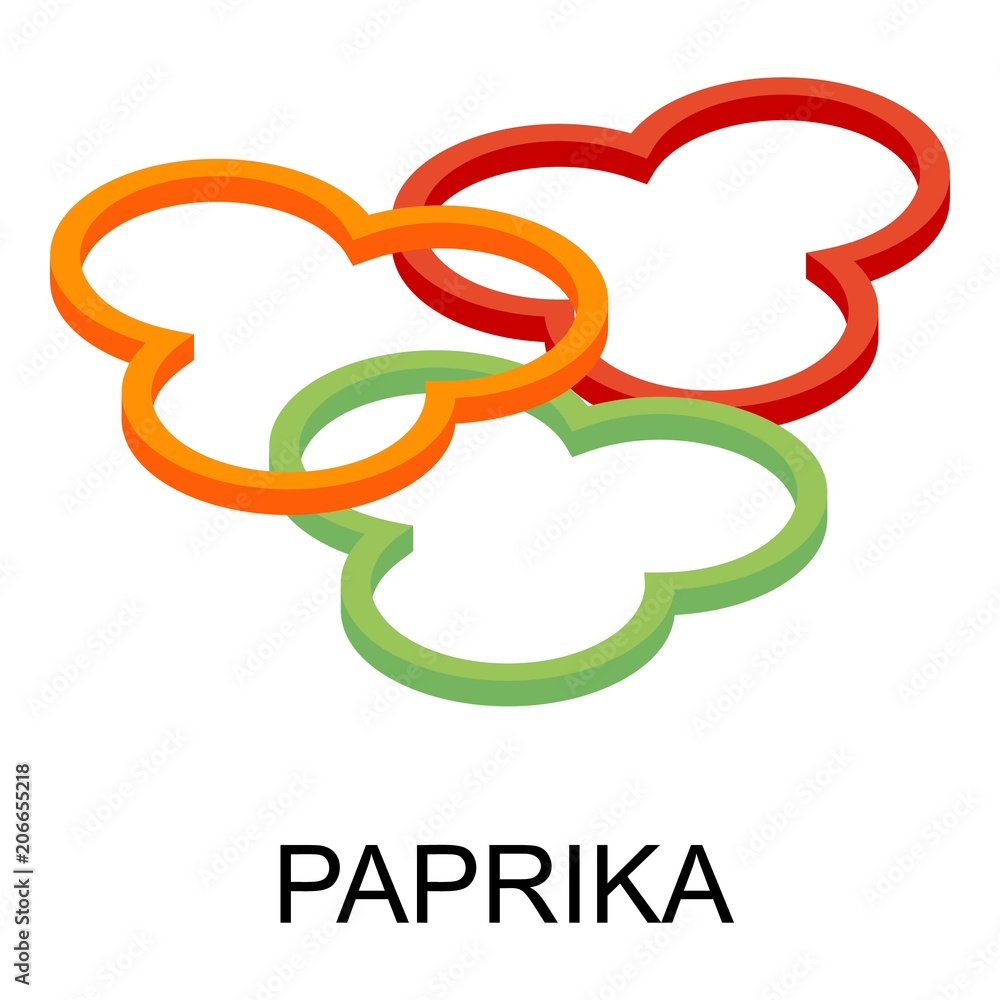 Poster sliced paprika icon. isometric of sliced paprika vector icon for web design isolated on white backgr