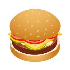 Double burger icon. Isometric of double burger vector icon for web design isolated on white background