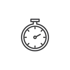 Stopwatch outline icon. linear style sign for mobile concept and web design. Timer simple line vector icon. Symbol, logo illustration. Pixel perfect vector graphics