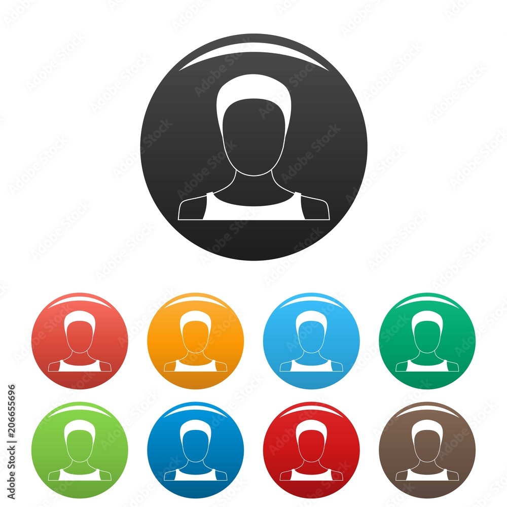 Poster man user icon. simple illustration of man user vector icons set color isolated on white