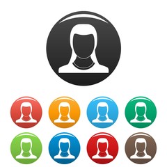 Best woman user icon. Simple illustration of woman user vector icons set color isolated on white