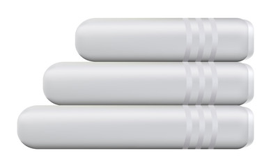 White towel set mockup. Realistic illustration of white towel set vector mockup for web design isolated on white background