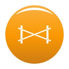 Fence of two rod icon. Simple illustration of fence of two rod vector icon for any design orange