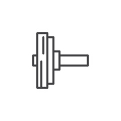 Weight for fitness gym outline icon. linear style sign for mobile concept and web design. Dumbbell simple line vector icon. Symbol, logo illustration. Pixel perfect vector graphics