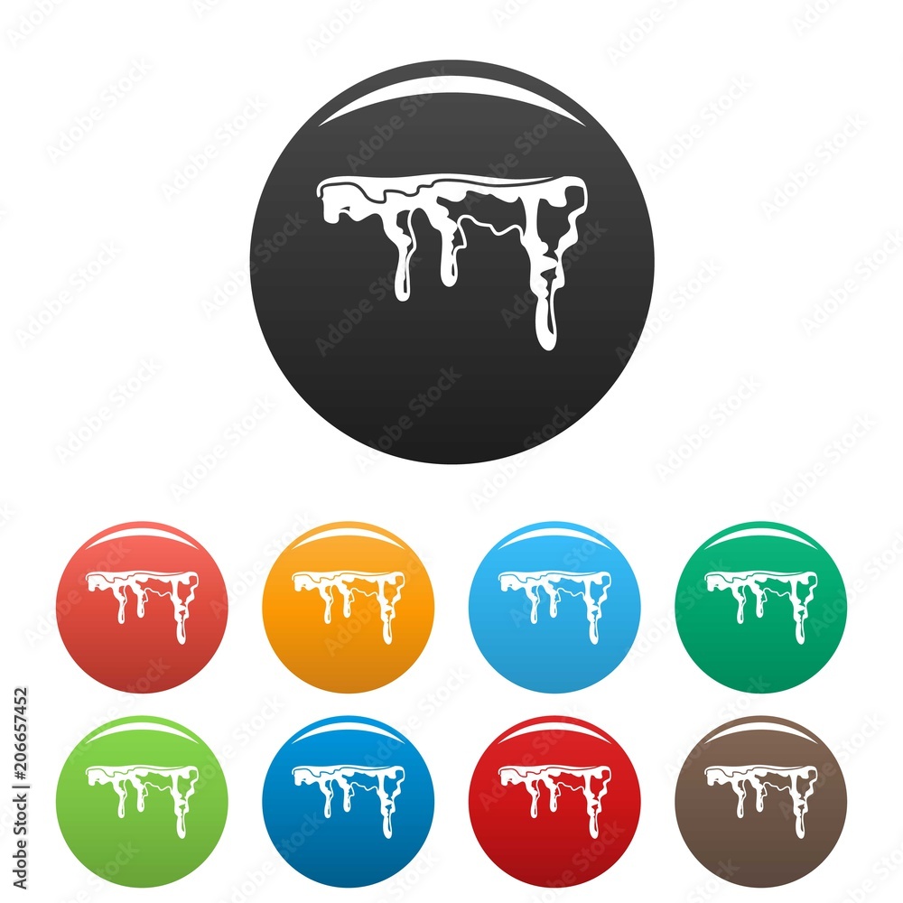 Poster snowdrift icon. simple illustration of snowdrift vector icons set color isolated on white