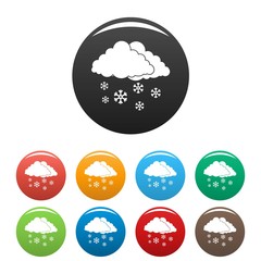 Snow cloud holiday icon. Simple illustration of snow cloud holiday vector icons set color isolated on white