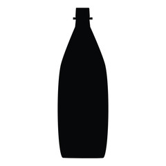 A black and white silhouette of a bottle