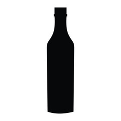 A black and white silhouette of a bottle
