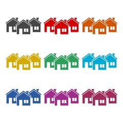 Home sign icon, color icons set