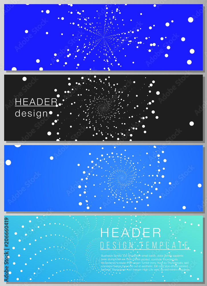Poster the minimalistic vector illustration of the editable layout of headers, banner design templates in p