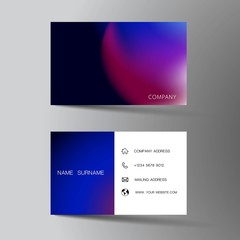 Business card design. Mix blue with purple color. Vector illustration EPS10. 