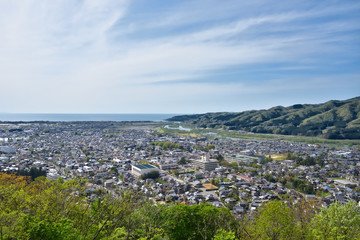 新潟　村上城址から見た村上市内の眺め