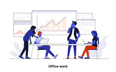 Modern Flat design Concept Illustration - Office Work